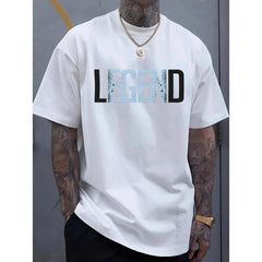 Fashionable Printed Men'S T-Shirt, with a Simple Cut That Highlights Masculinity, Made of Pure Cotton Material, Combining Steady Solid Color with Vibrant Printing, Comfortable And Breathable, a Must-Have Classic for Summer