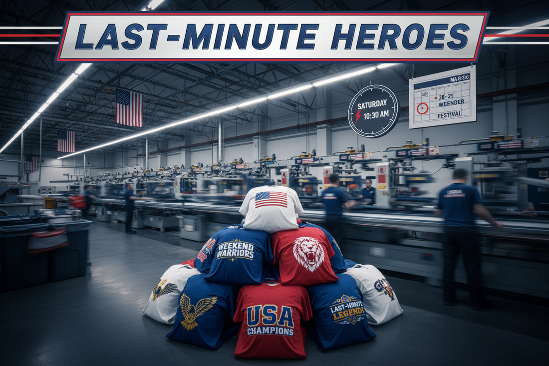 Last-Minute Heroes: Custom T-Shirts in Time for Your Weekend Event (The US Factory Solution)