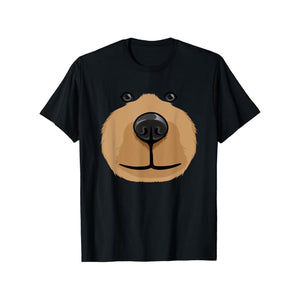 Cute cartoon bear face T-shirt, suitable for daily wear, loose short sleeves, casual and comfortable, 100% cotton