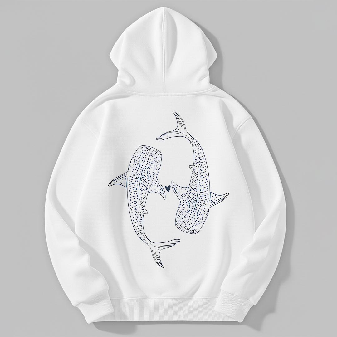 CusPrinting 'Ocean Love' Whale Shark Doodle Art Hoodie