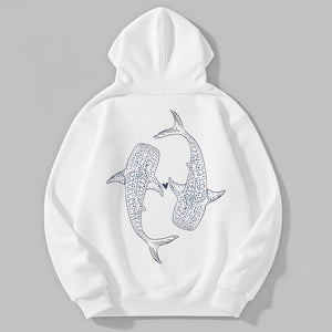 CusPrinting 'Ocean Love' Whale Shark Doodle Art Hoodie