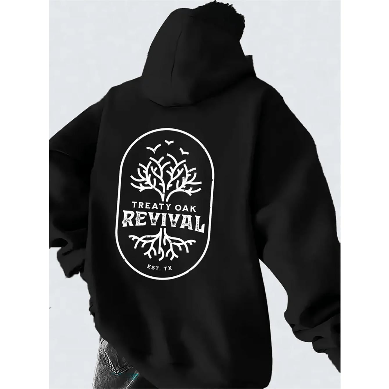 Treaty Oak Revival Tree & Birds Graphic Hoodie - Vintage Style