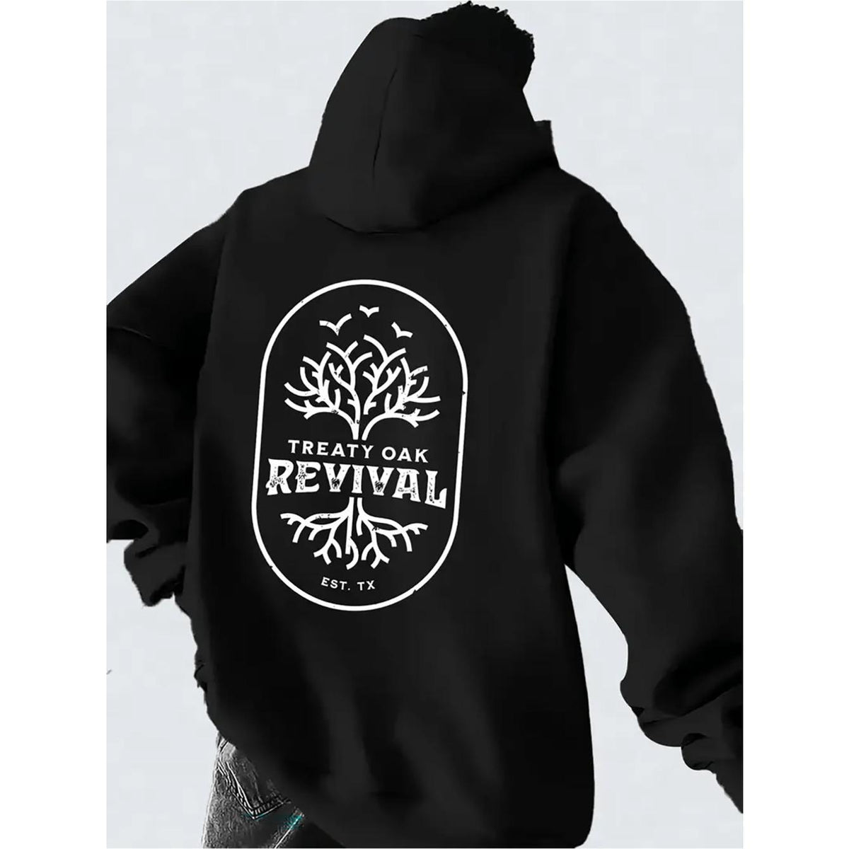 Treaty Oak Revival Tree & Birds Graphic Hoodie - Vintage Style