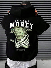 Money Graphic Hoodie - Men's Streetwear Black