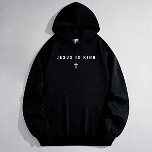 CusPrinting 'Vertical Faith' Brush Stroke Cross Hoodie