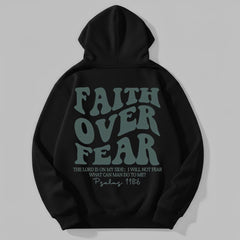 "Faith Over Fear" Graphic Hoodie - Men's Black