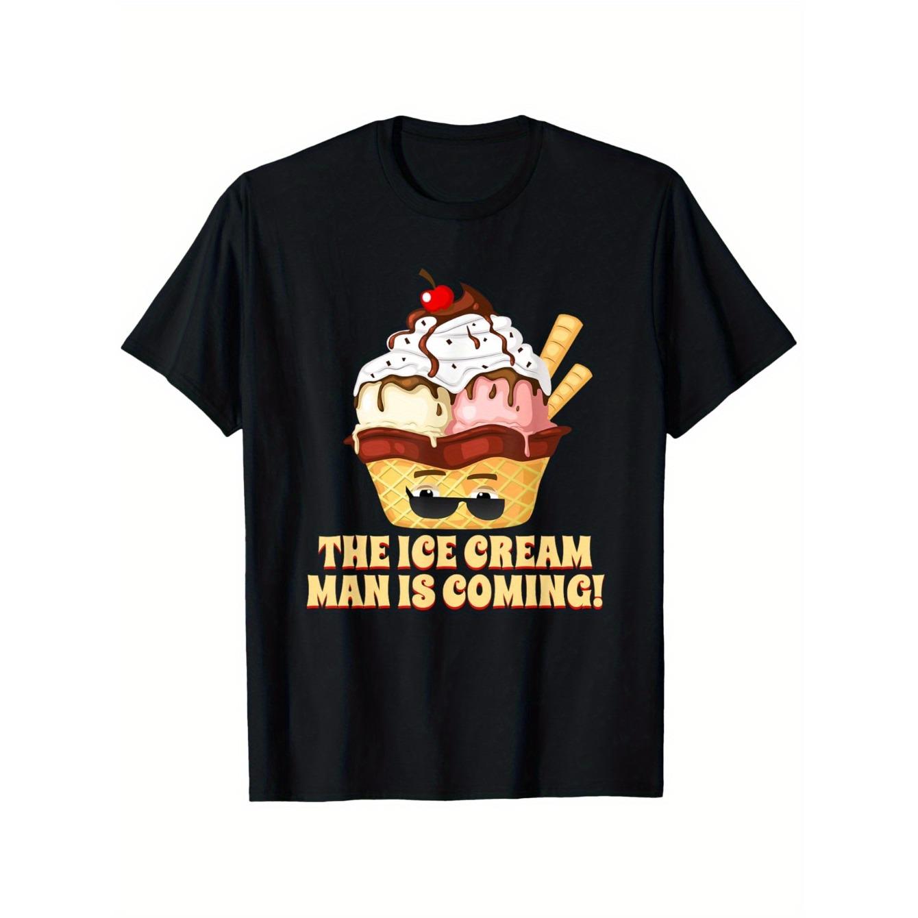 Men's Funny Ice Cream Truck T-Shirt - Vintage Ice Cream for Man Graphic Tee with 
