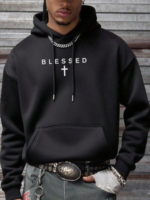 Minimalist Slogan Print Hoodie - Men's Urban Streetwear