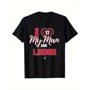 Baseball Graphic T-Shirt - Black with Red Heart & Bold Lettering - Durable 100% Cotton Crew Neck Tee for Sports Fans, Casual Wear, and Gameday Outfits - Perfect Gift for Husband or Boyfriend