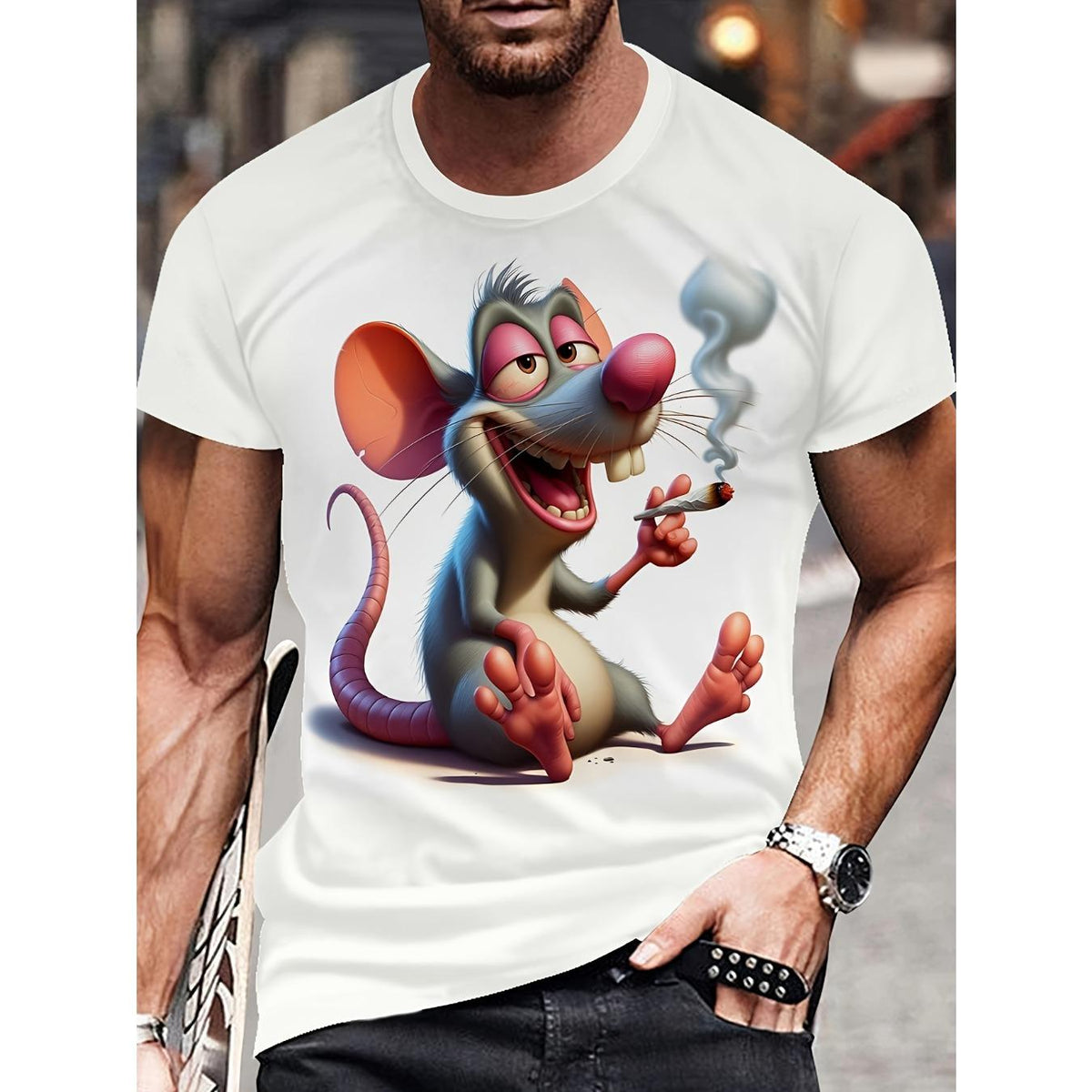 Men's Cotton Crew Neck T-Shirt, Casual Short Sleeve Pullover with "I Am The Warranty" Print, All-Season Knit Fabric Tee for Weekend Casual Wear, Oversized T Shirt