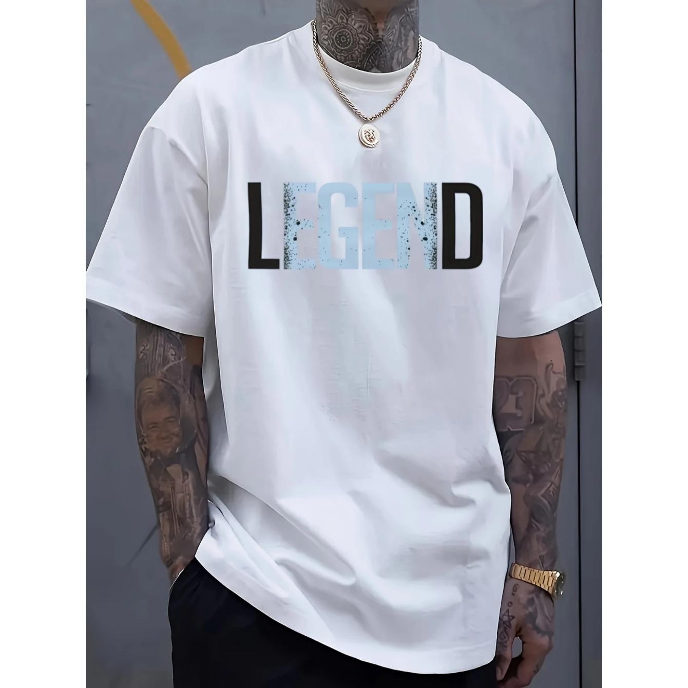 Fashionable Printed Men'S T-Shirt, with a Simple Cut That Highlights Masculinity, Made of Pure Cotton Material, Combining Steady Solid Color with Vibrant Printing, Comfortable And Breathable, a Must-Have Classic for Summer