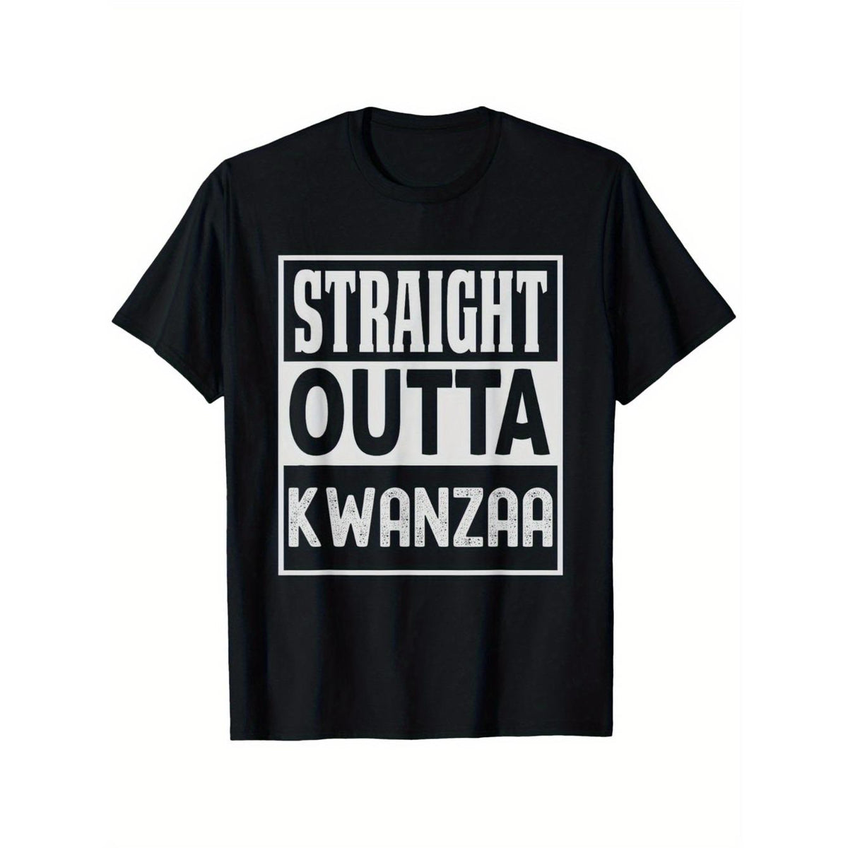 Men's African Kwanzaa Celebration T-Shirt - Straight Outta Kwanzaa Graphic Tee,  Cotton Shirt for Cultural Events & Casual Attire Adult Male Apparel, Casual Wear, Urban Style Shirt, Opaque Texture, Festive Clothing