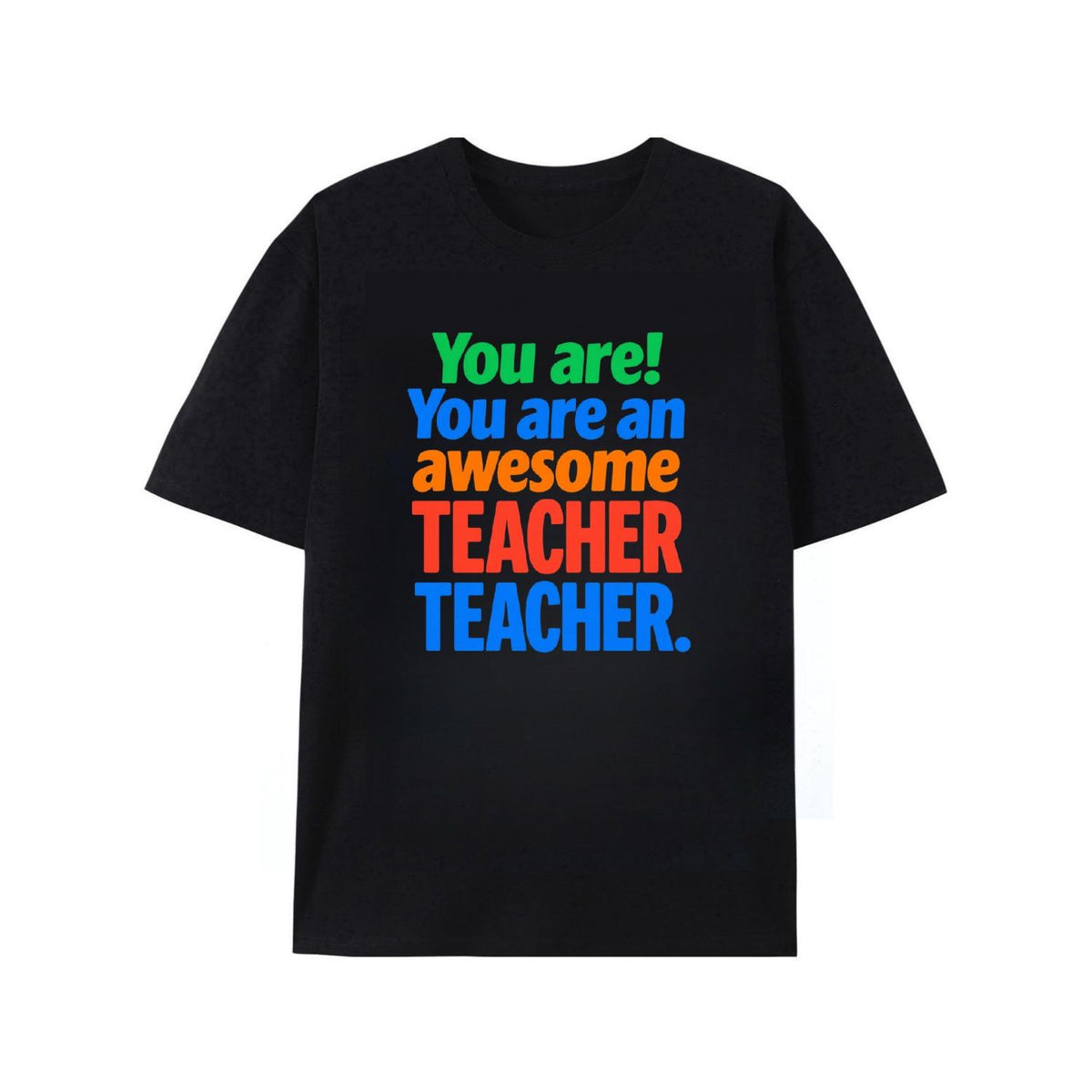 Men's Teacher Appreciation T-Shirt - Cotton Shirt with "You Are an Awesome Teacher" Motivational Print - Soft Crew Neck Breathable Everyday & Classroom Tee - Ideal Gift for Educators, Teacher Shirts, Casual Style Tee