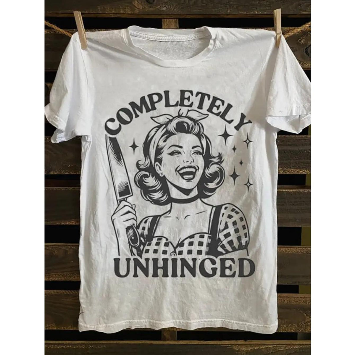 Vintage "Completely Unhinged" Graphic Drop Shoulder T-Shirt