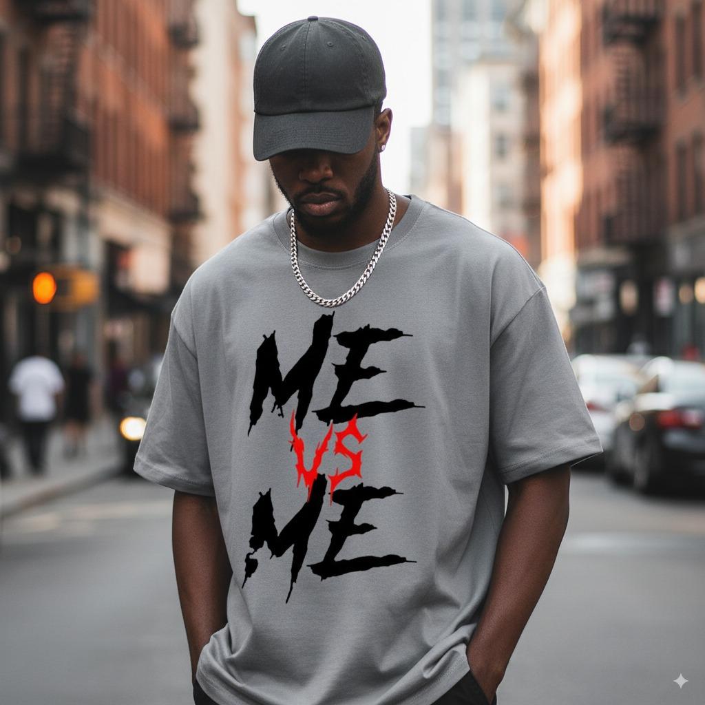 Men's "ME" Print Casual Short Sleeve T-Shirt