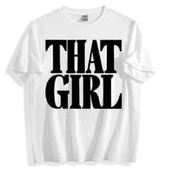 Women's "THAT" Bold Geometric Lettering T-Shirt