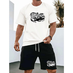 Men's Printed T-Shirt & Shorts Summer Casual Set